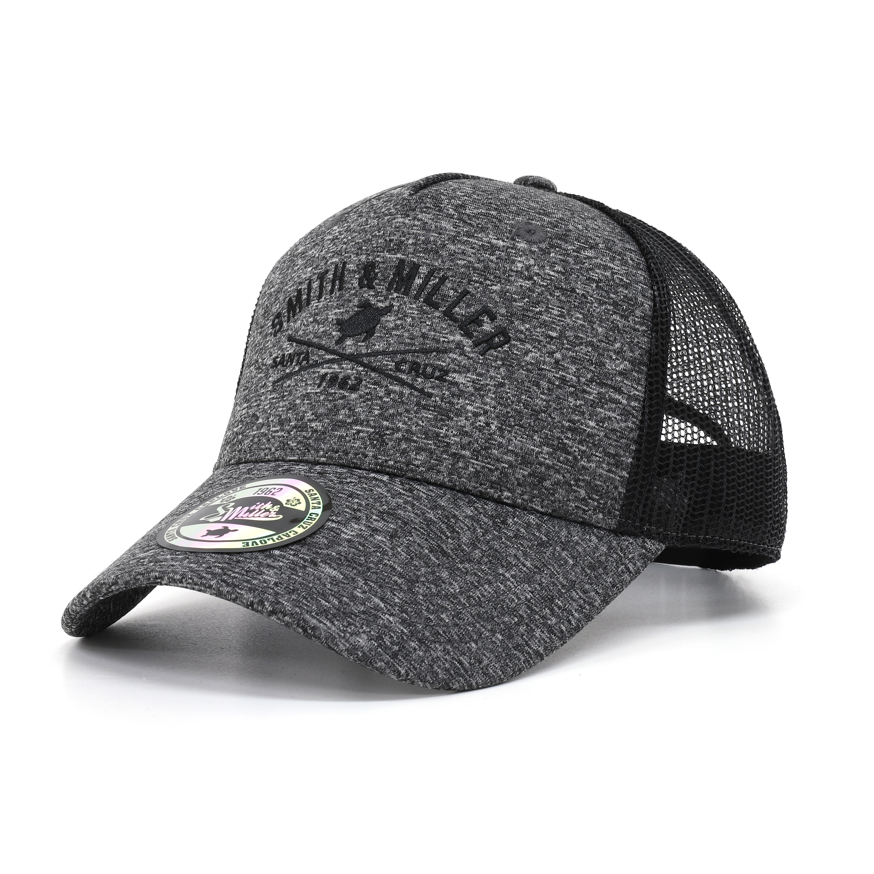 Smith & Miller Pico Rivera Unisex Trucker Cap, heather anthracite