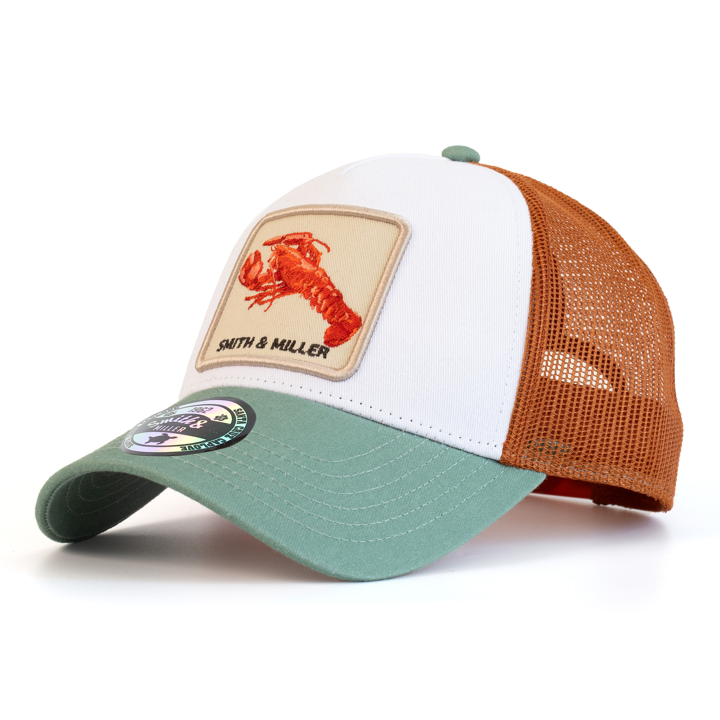 Smith & Miller Miramar Omaro Trucker Unisex Cap, white/dusty green/bronze