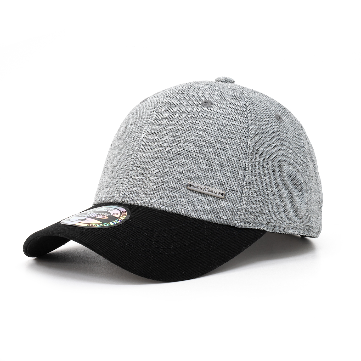 Smith & Miller Tencel Curved Cap, heather lt.grey - black Smith & Miller Tencel Curved Cap, heather lt.grey - black