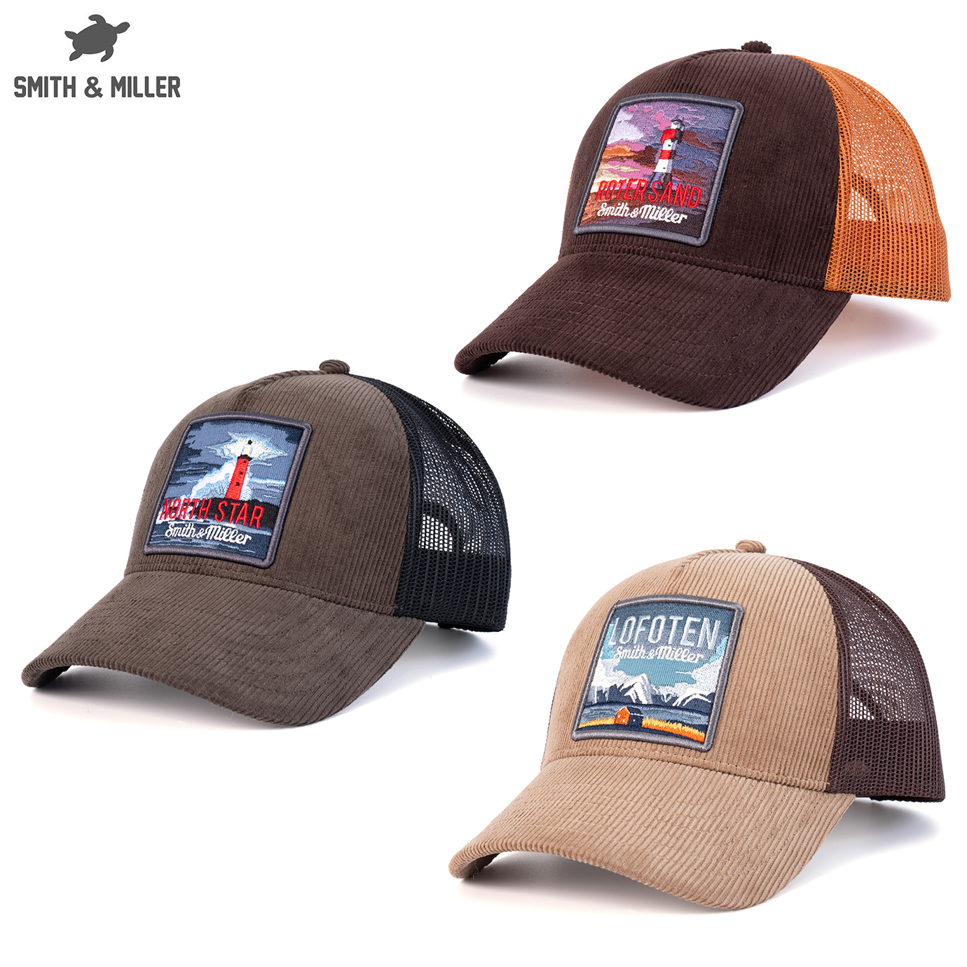 Smith & Miller "Noah" Unisex Cord Trucker Cap