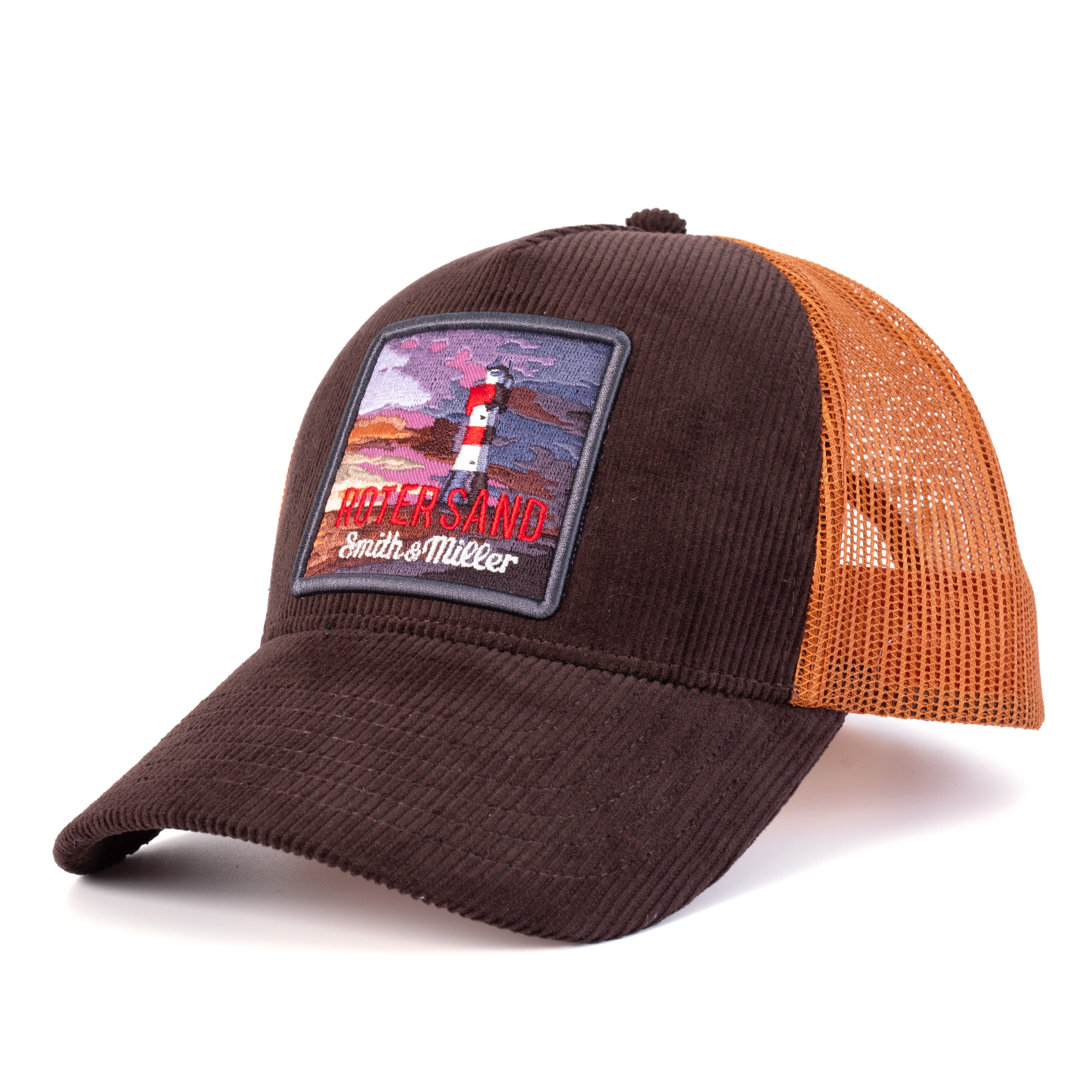 Smith & Miller "Noah" Unisex Cord Trucker Cap, brown-toffee