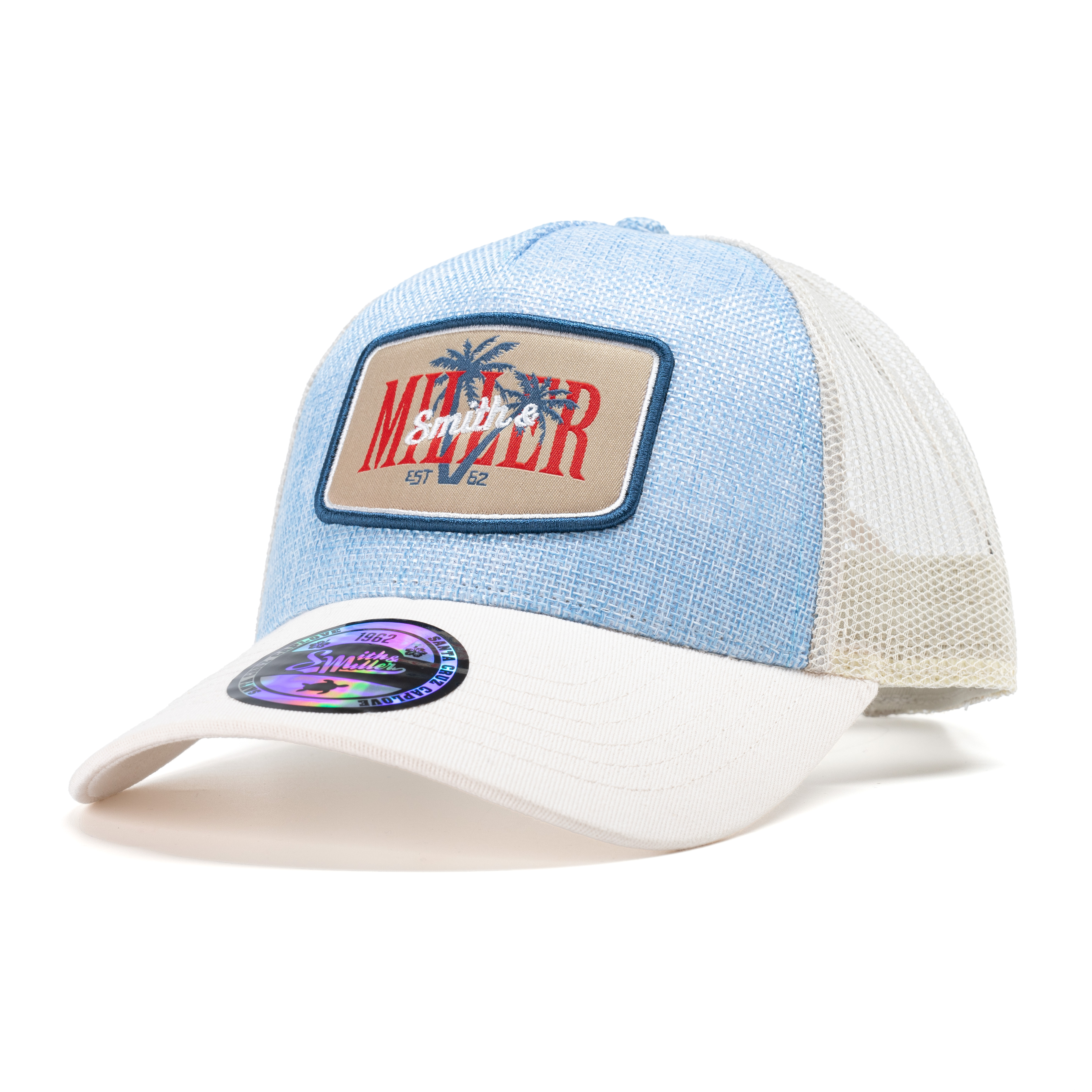 Smith & Miller Varnado Unisex Trucker Cap, lt. blue-off white