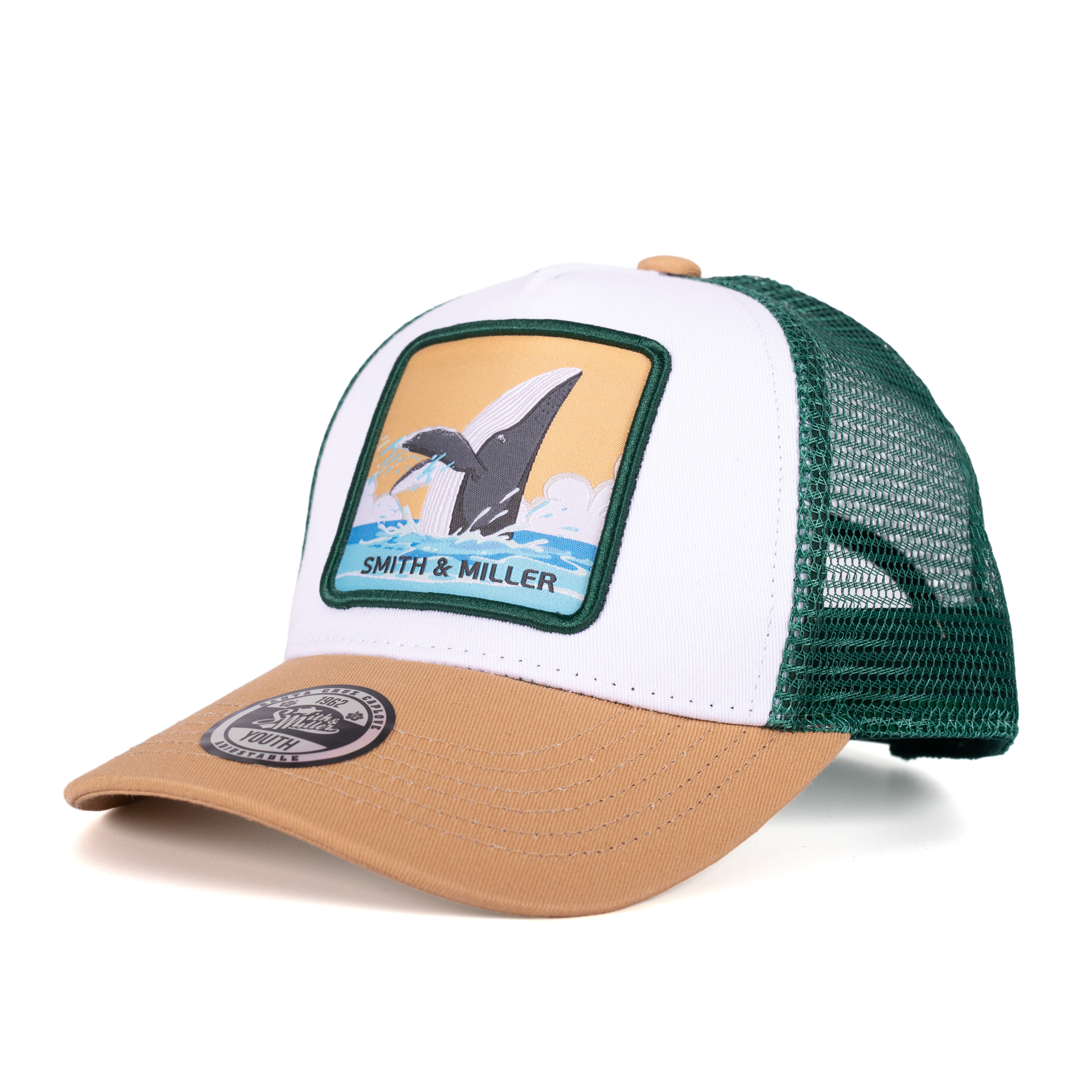 Smith & Miller Miramar Trucker Youth/Kids Cap, white/dusty green/bronze