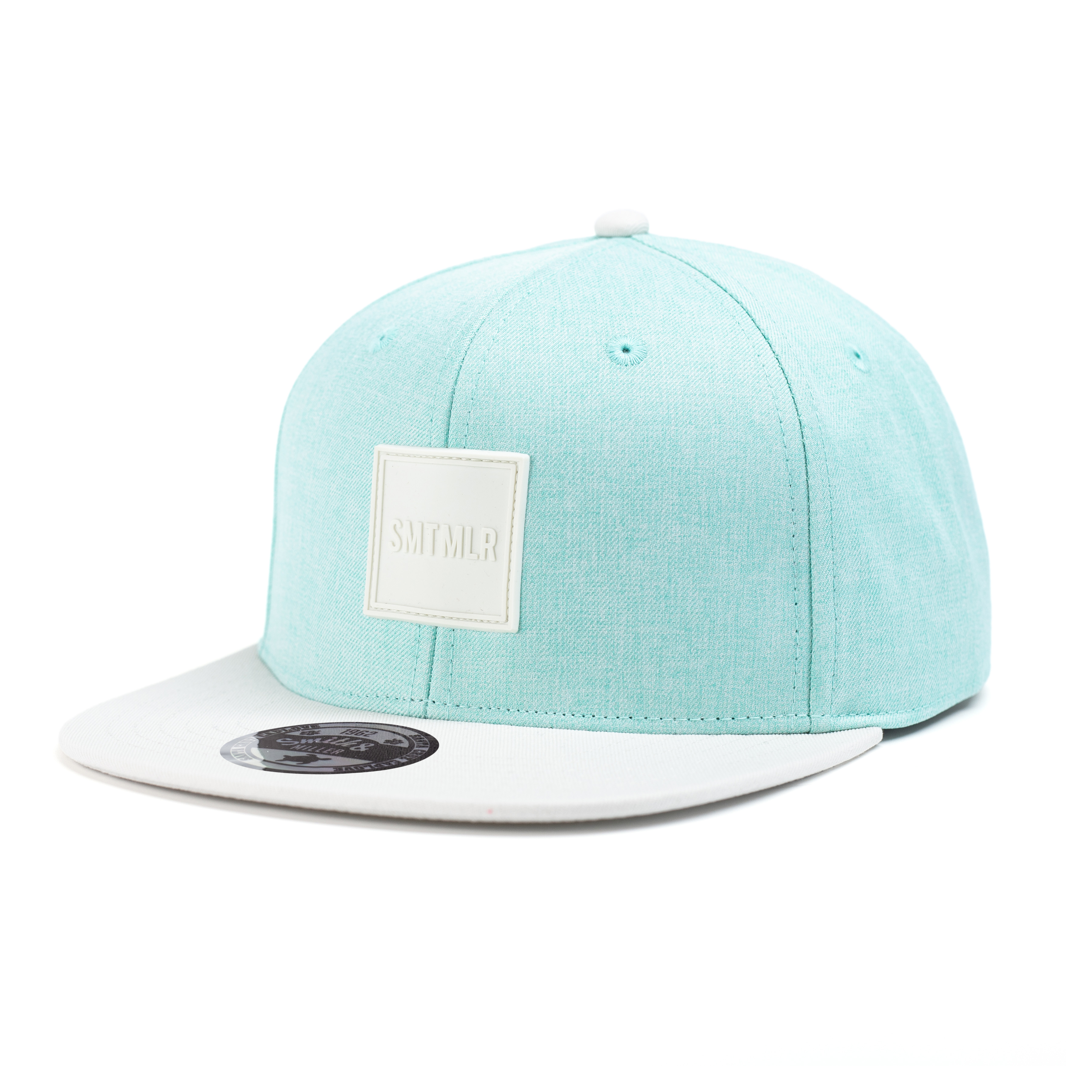 Smith & Miller Davis Unisex Flat Cap, aqua-cloud white Smith & Miller Davis Unisex Flat Cap, aqua-cloud white