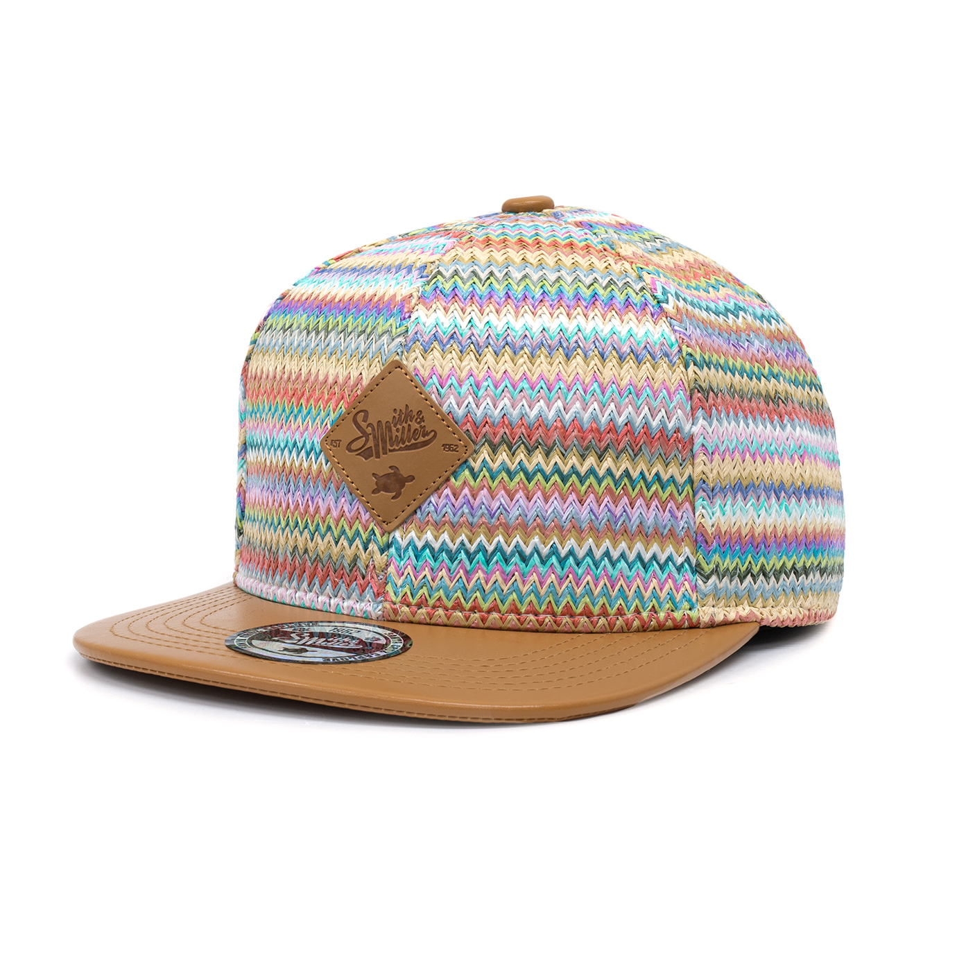 Smith & Miller Bast Flat Unisex  Snapback Cap, multicolor - brown