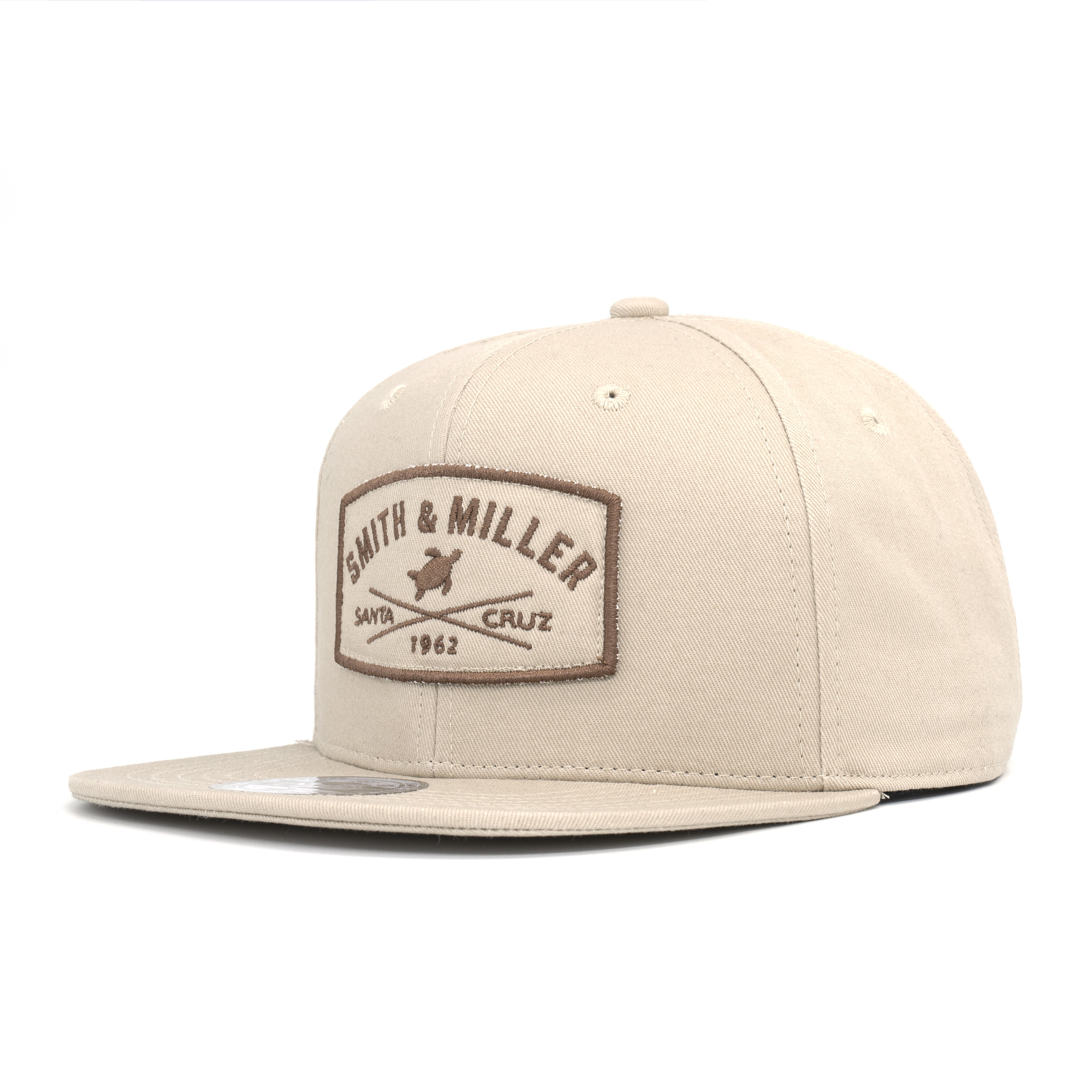 Smith & Miller Lambert Unisex Flat Snapback Cap, stone