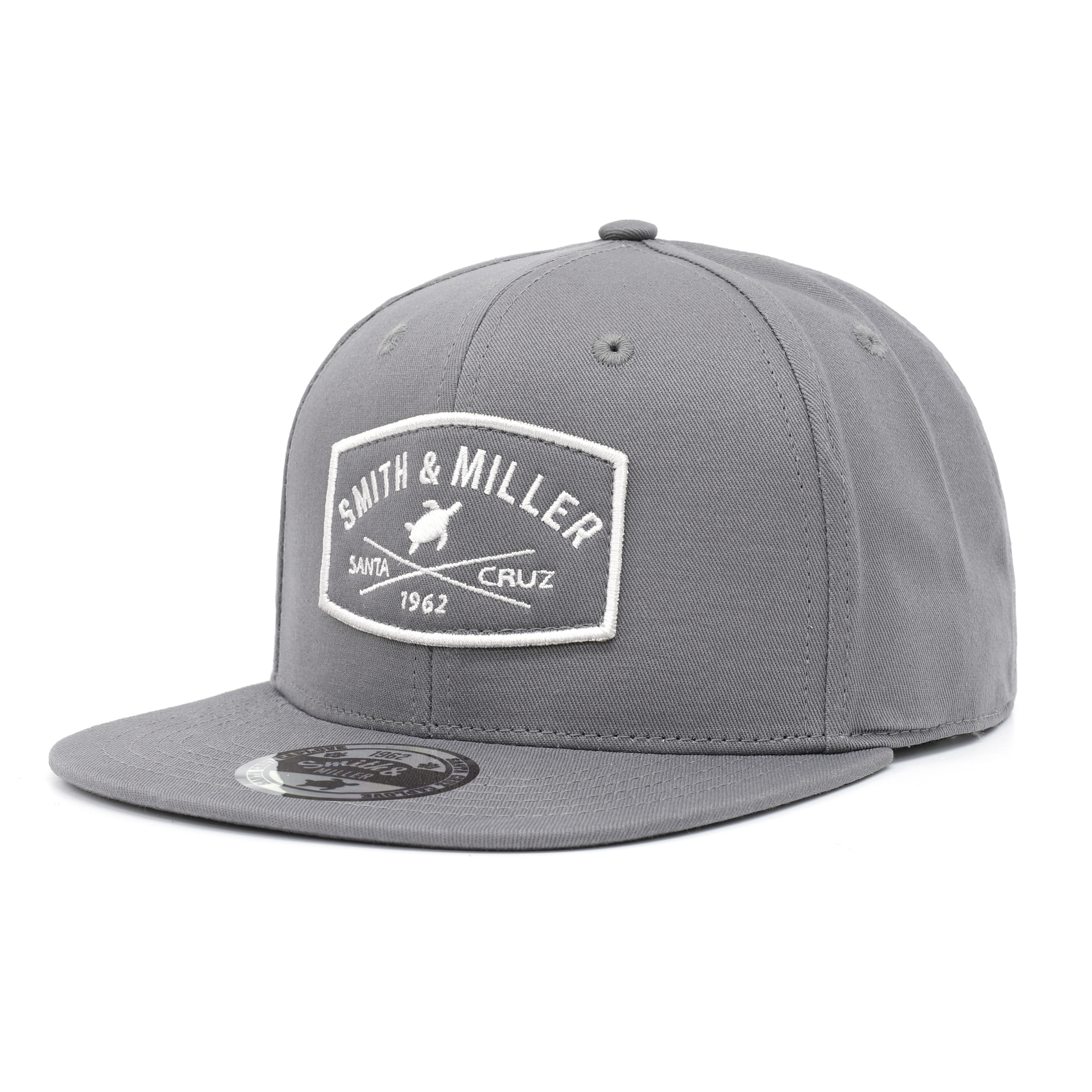 Smith & Miller Lambert Unisex Flat Snapback Cap, charcoal